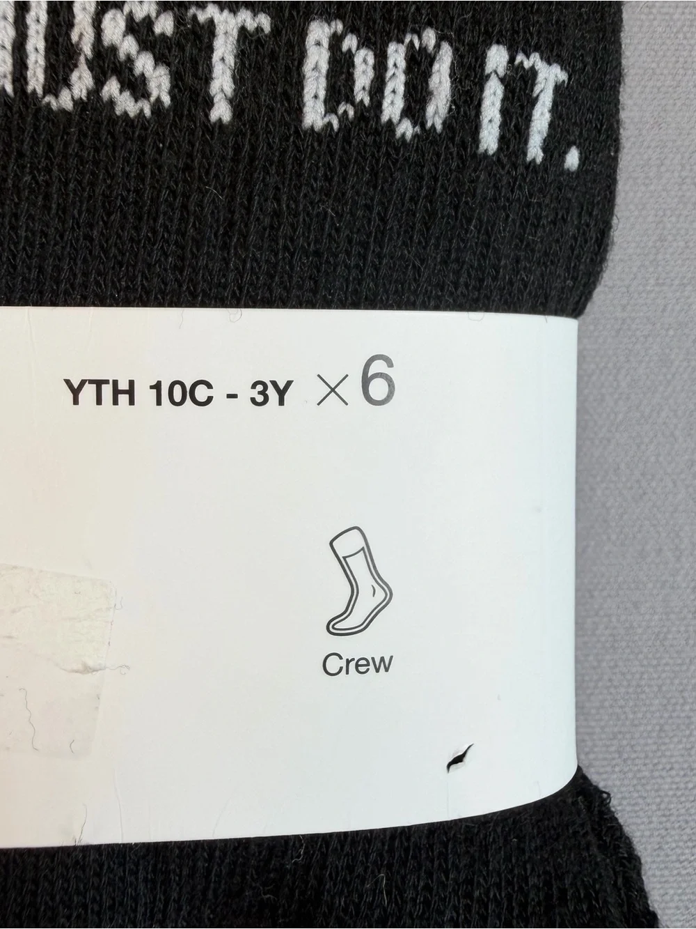 Nike Youth size 10C-3Y 6 Pair Pack of Black Crew Socks With Pink or White Logo